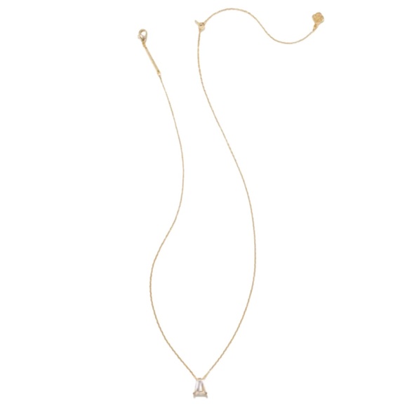 Kendra Scott Blair Gold Short Pendant Necklace in White CZ NWT - Picture 4 of 8